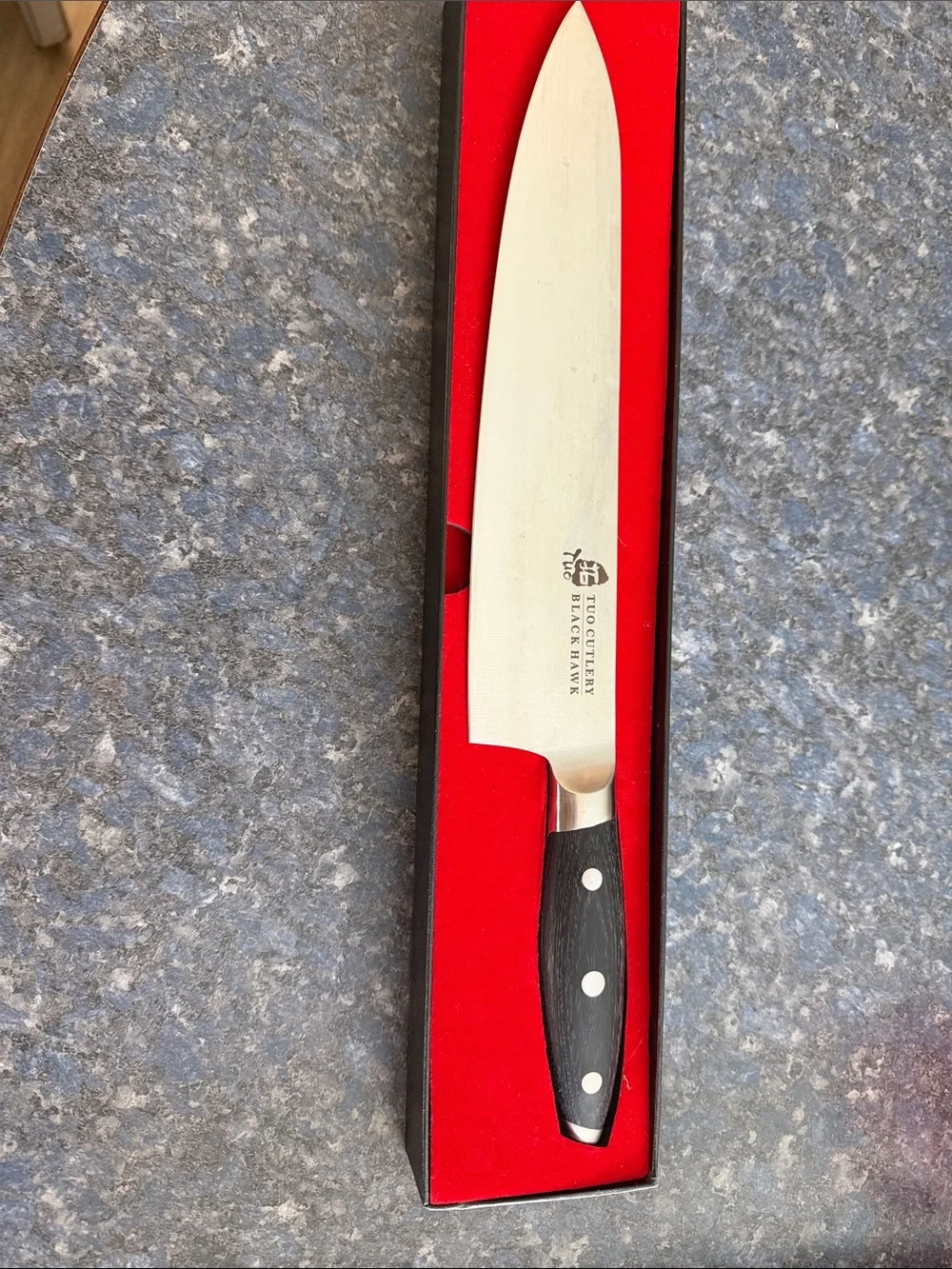 Stainless Steel Chef Knife with Black Handle - Classic Kitchen Knife